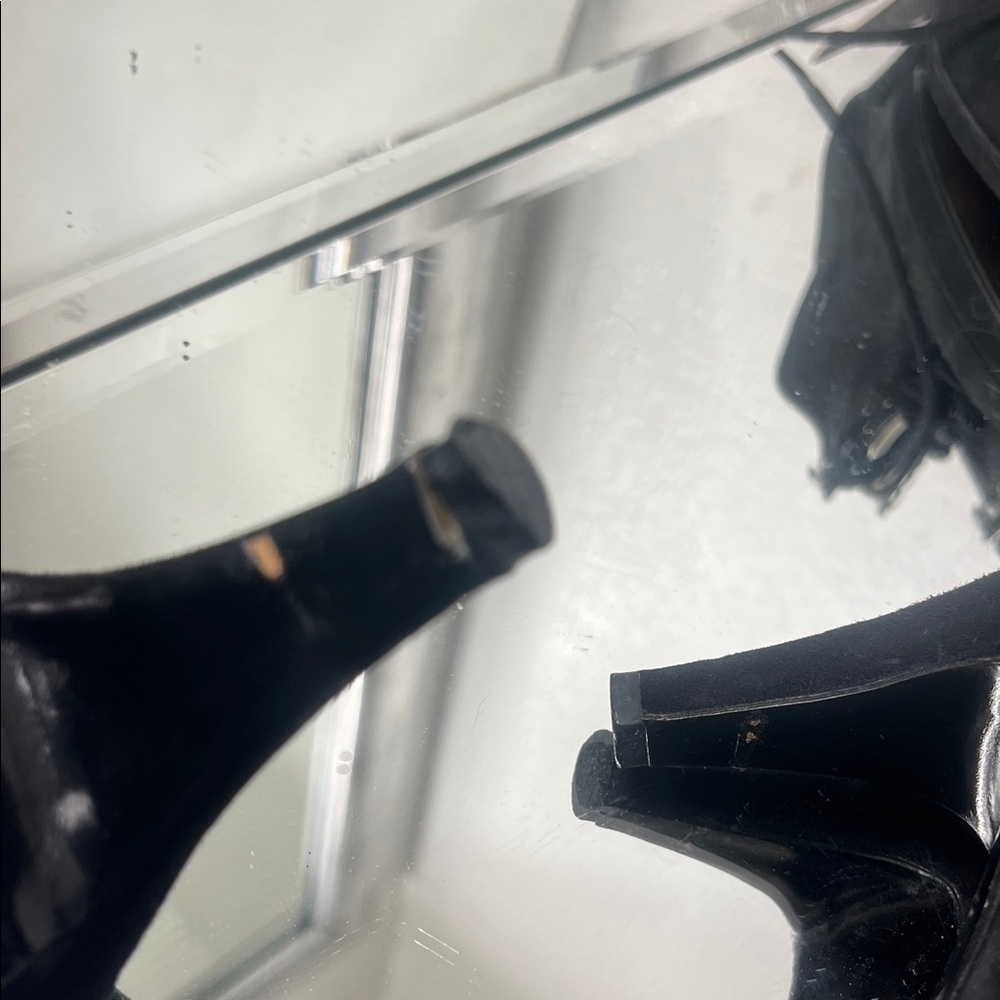 Vintage 90sBlack Suede Oxford Lace-Up Heels Roberto Vianni for Neiman Marcus 8.5 - Picture 6 of 16